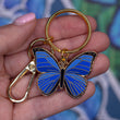 Load image into Gallery viewer, Blue Morpho Butterfly Enamel Keychain