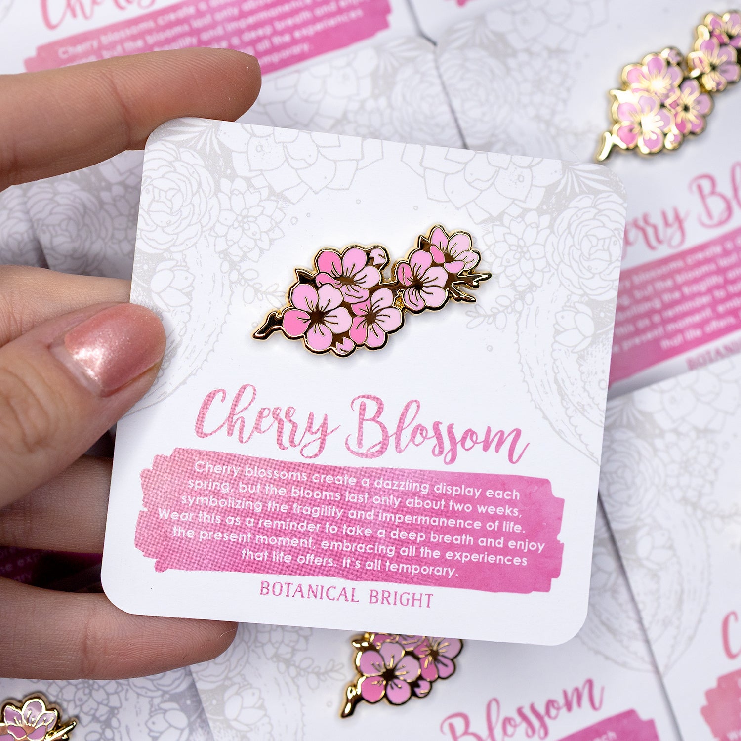 Cherry Blossom Branch Enamel Pin – Botanical Bright Cherry Blossom Branch Enamel Pin – Botanical Bright