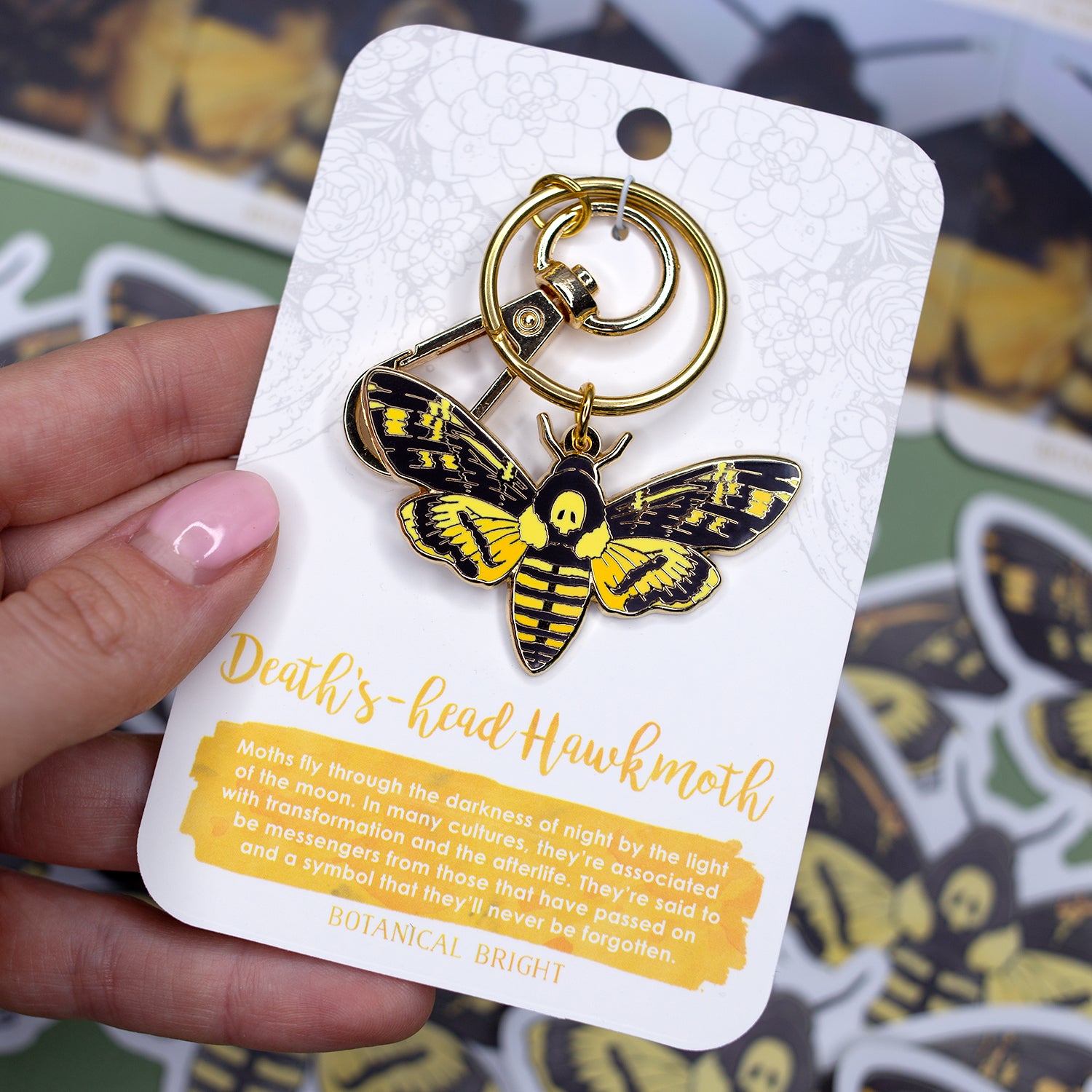 thumbnail image 2 of Death's-head Hawkmoth Moth Patch | Occult Patches & Pins 2 of 14