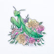 Load image into Gallery viewer, European Praying Mantis with Roses Waterproof Vinyl Sticker