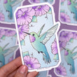 Load image into Gallery viewer, Hummingbird with Morning Glories Waterproof Vinyl Sticker