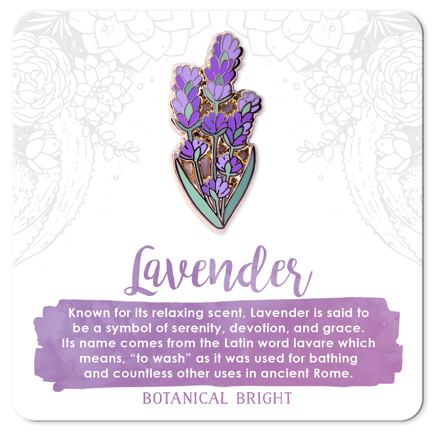 Lavender Enamel Pin – Botanical Bright