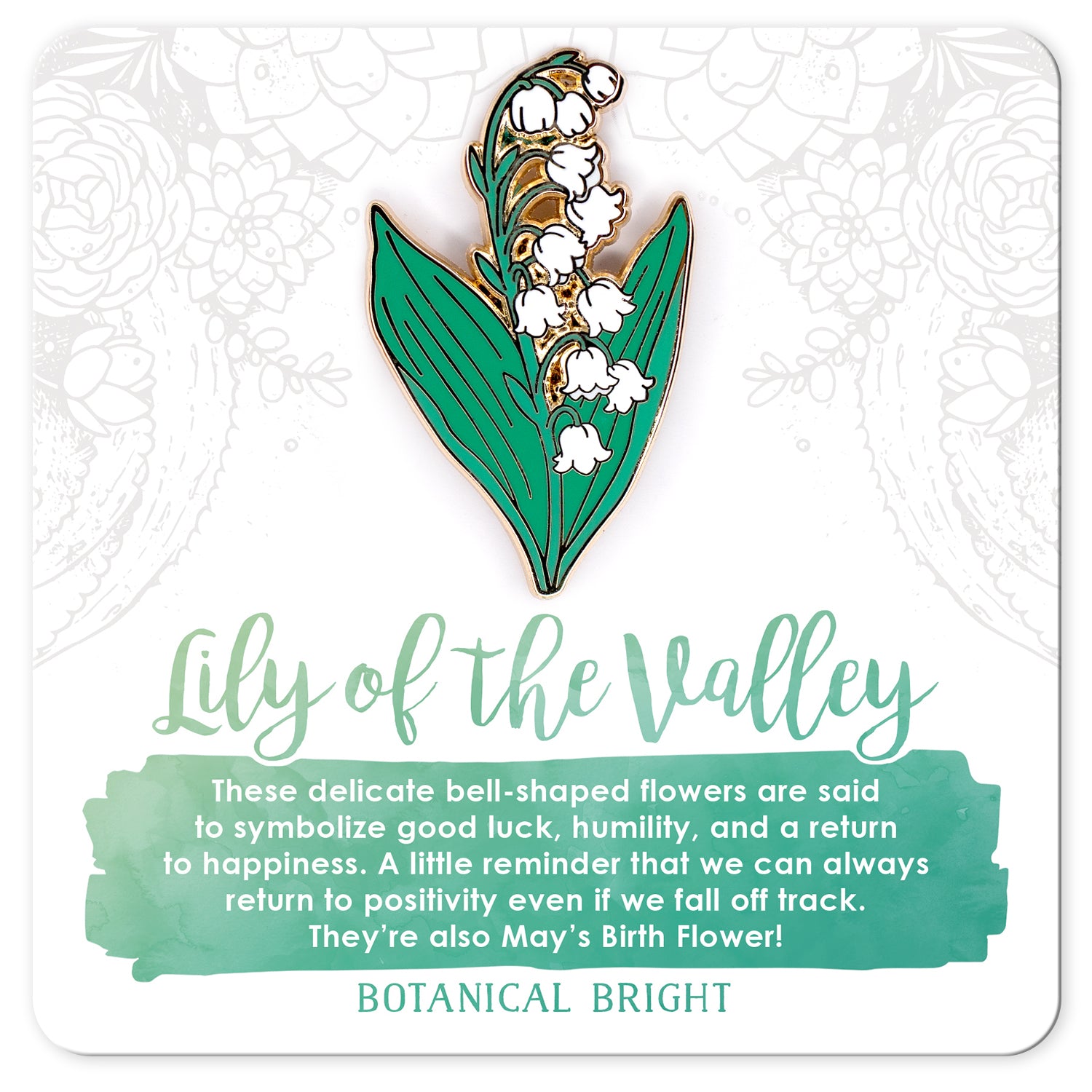 Lily of the Valley Enamel Pin – Botanical Bright