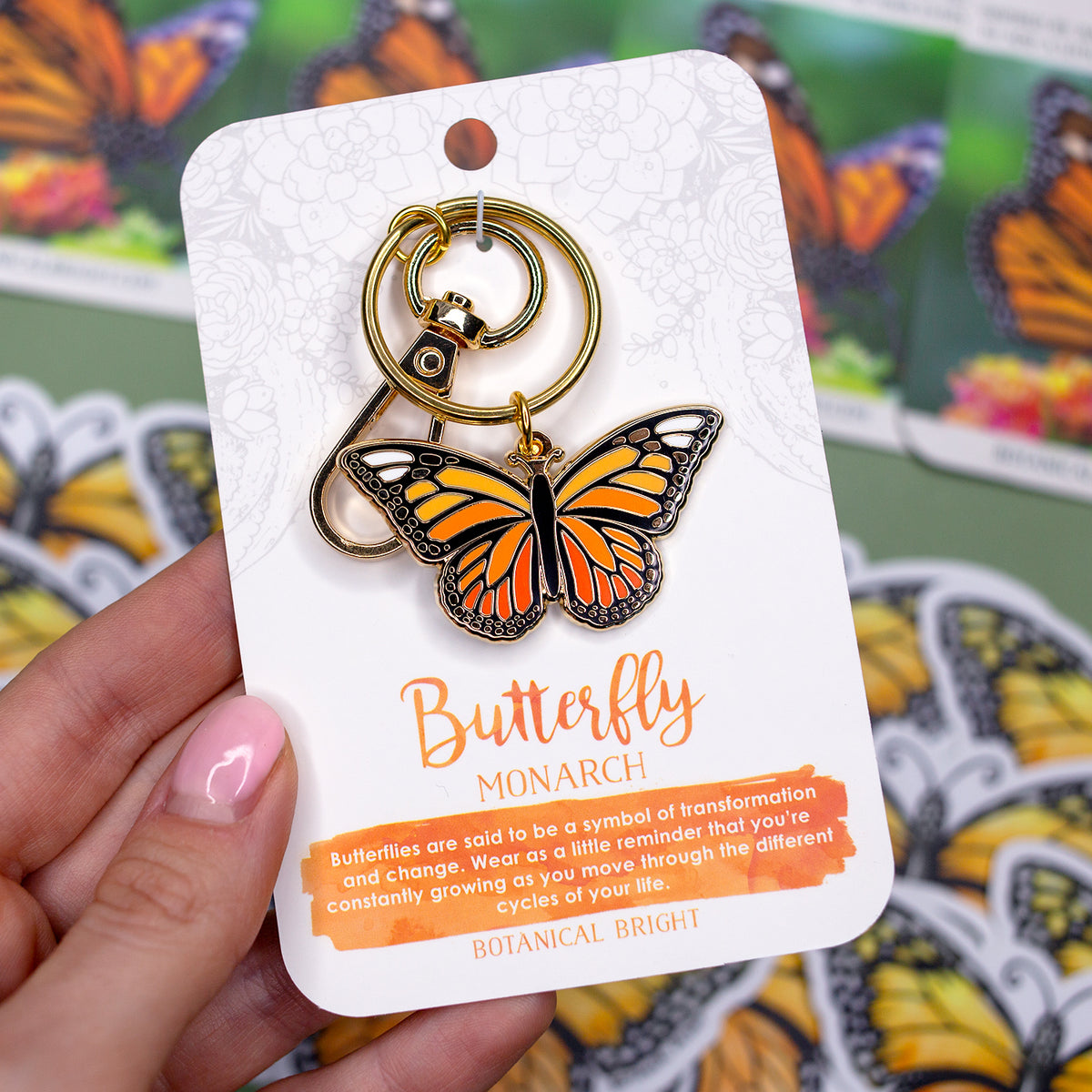 Monarch Butterfly Keychain, Keychain, Key Ring, Butterfly Keychain