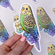 Load image into Gallery viewer, Green Parakeet Waterproof Vinyl Sticker