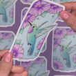 Load and play video in Gallery viewer, Hummingbird with Morning Glories Waterproof Vinyl Sticker