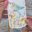Load and play video in Gallery viewer, Hummingbird with Daffodils Waterproof Vinyl Sticker