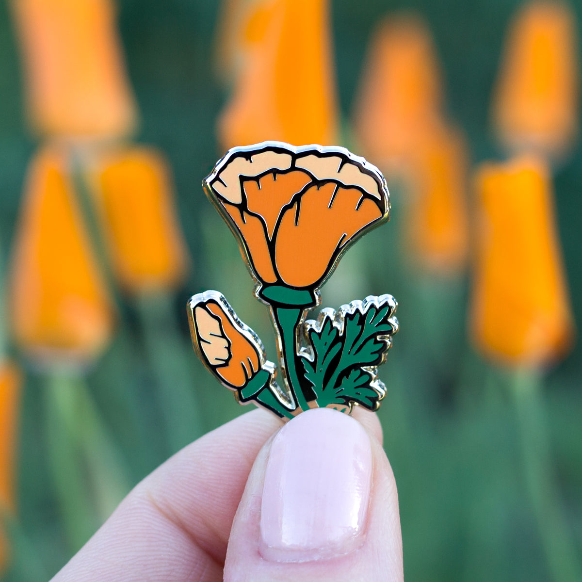 California Poppy Enamel Pin — Wildship Studio