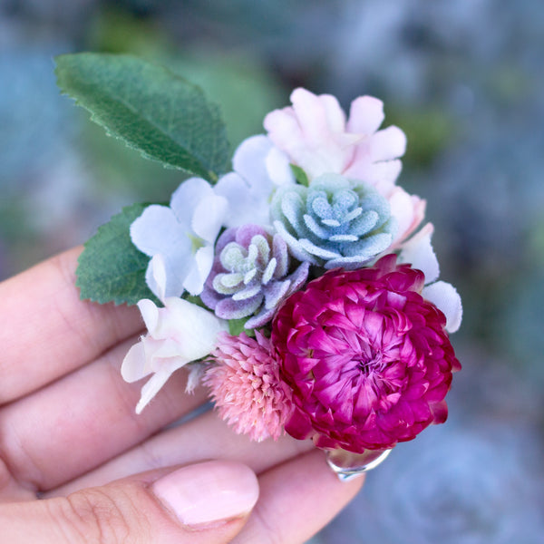 DIY Faux Floral & Succulent Hair Clip