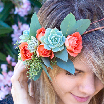 DIY Succulent & Floral Hair Piece