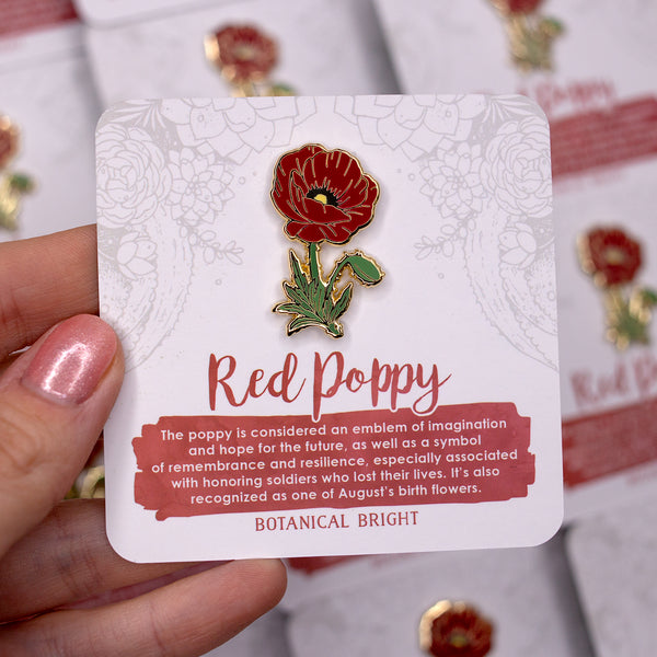 Red Poppy Enamel Pin