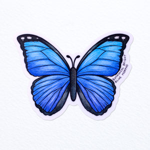 Blue Morpho Butterfly Waterproof Vinyl Sticker