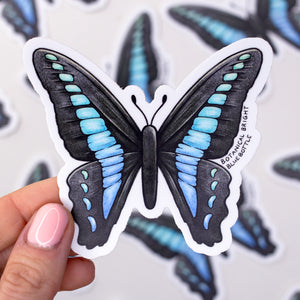 Bluebottle Butterfly Waterproof Vinyl Sticker