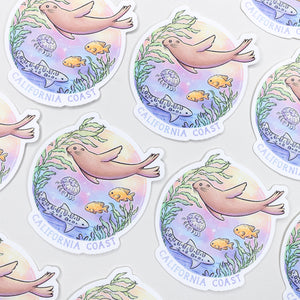 California Coast Waterproof Vinyl Sticker