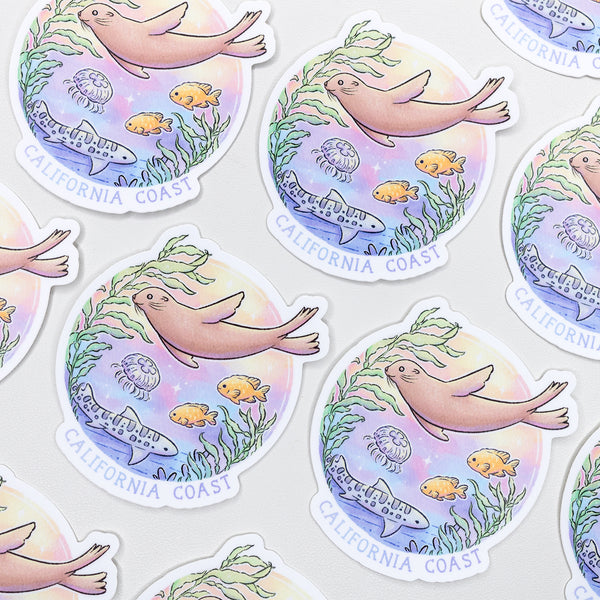California Coast Waterproof Vinyl Sticker