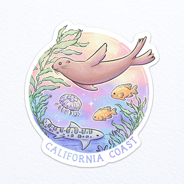 California Coast Waterproof Vinyl Sticker
