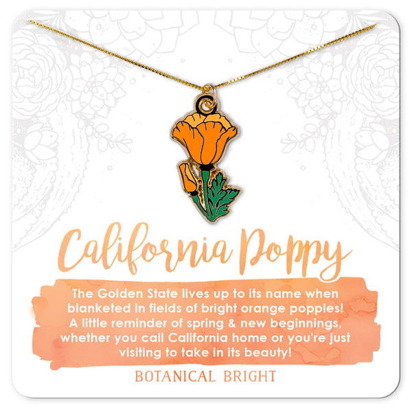 California Poppy Necklace