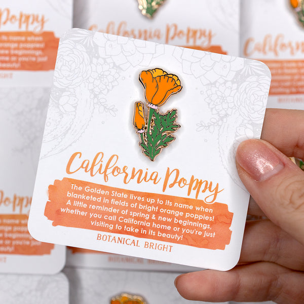 California Poppy Enamel Pin