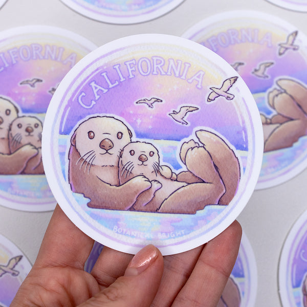 California Sea Otter Waterproof Vinyl Sticker