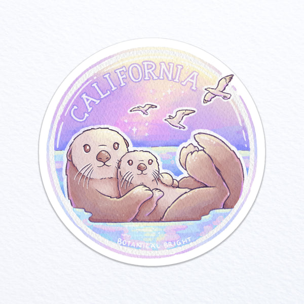 California Sea Otter Waterproof Vinyl Sticker