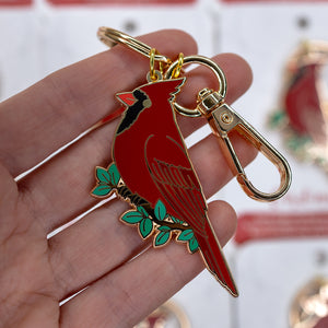 Cardinal Enamel Keychain