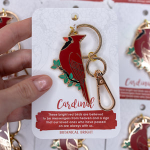 Cardinal Enamel Keychain