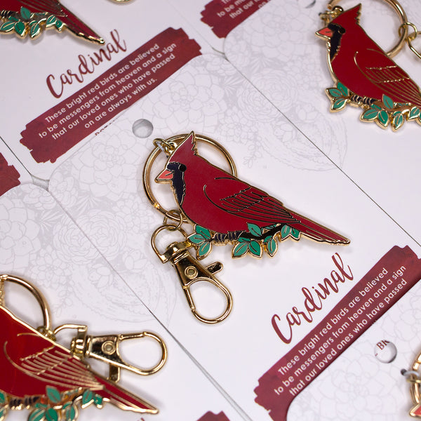 Cardinal Enamel Keychain