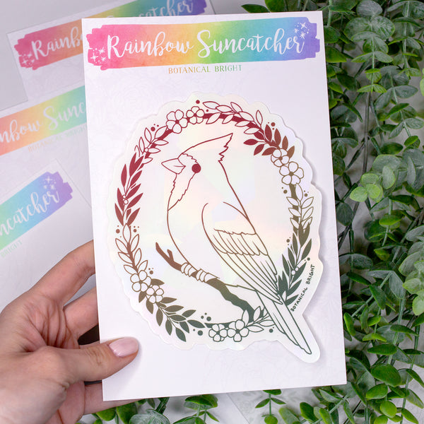 Cardinal Sun Catcher Rainbow Maker Window Sticker