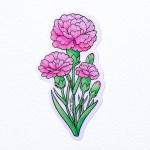 Carnation Waterproof Vinyl Sticker