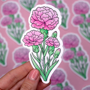 Carnation Waterproof Vinyl Sticker