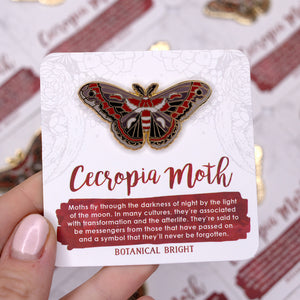 Cecropia Moth Enamel Pin
