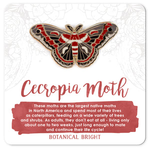 Cecropia Moth Enamel Pin
