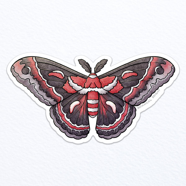 Cecropia Moth Waterproof Vinyl Sticker