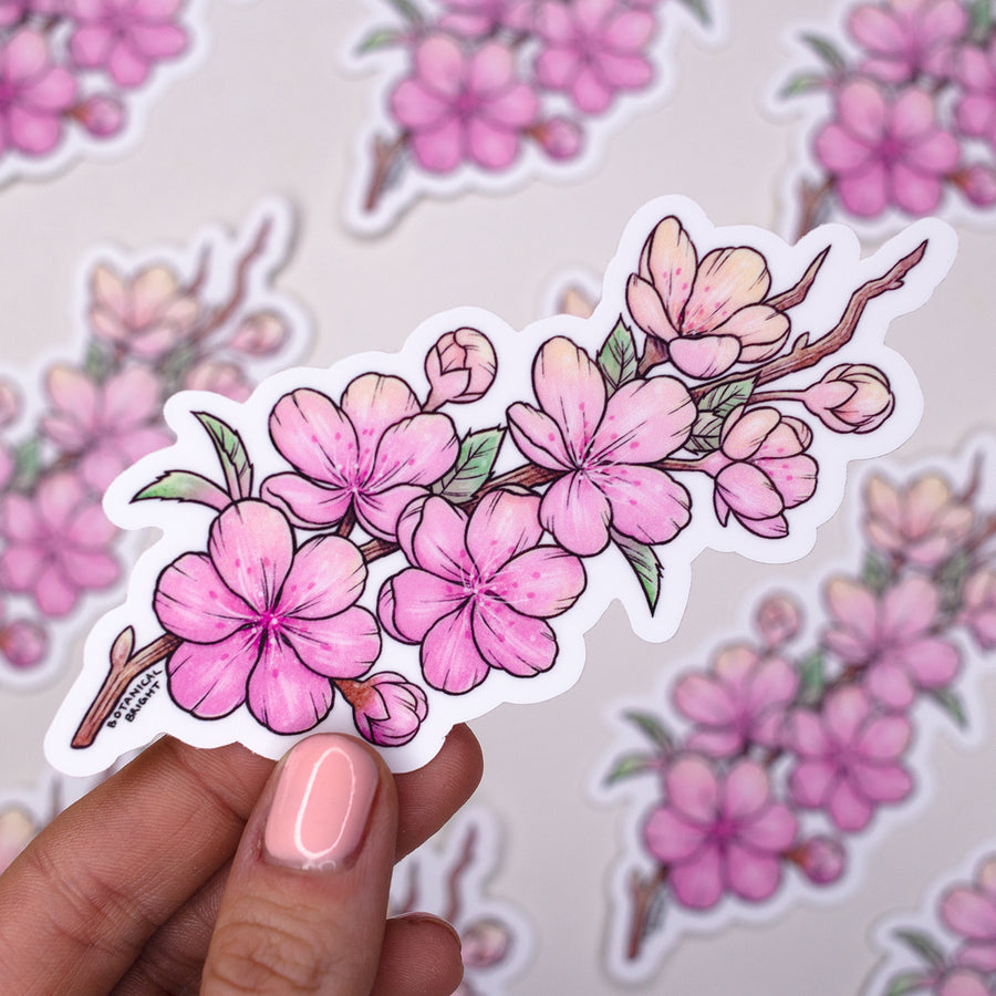 Cherry Blossom Branch Waterproof Sticker