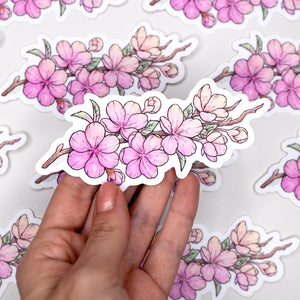 Cherry Blossom Waterproof Vinyl Sticker