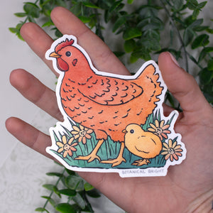 Chicken & Chick Waterproof Vinyl Sticker