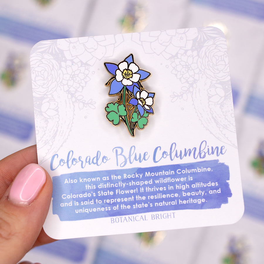 Colorado Blue Columbine Enamel Pin – Botanical Bright - Add a Little ...