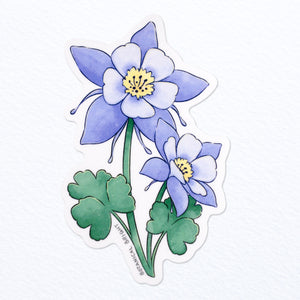 Colorado Blue Columbine Waterproof Vinyl Sticker