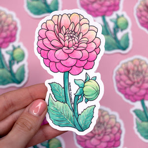 Dahlia Vinyl Waterproof Sticker