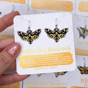 Death's-head Hawkmoth Charm Earrings