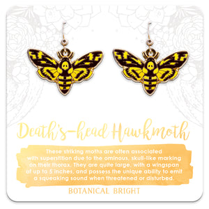 Death's-head Hawkmoth Charm Earrings