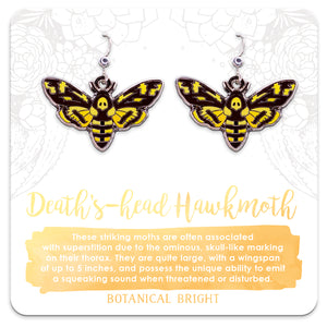 Death's-head Hawkmoth Charm Earrings