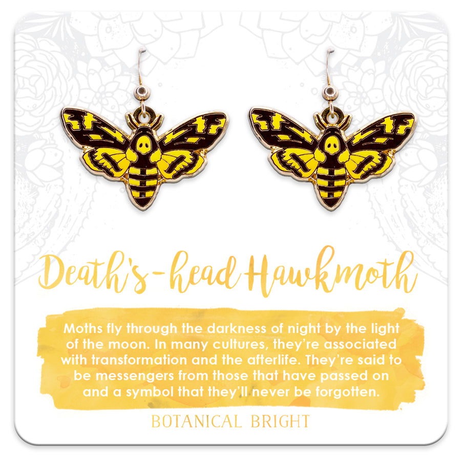 Death's-head Hawkmoth Earrings