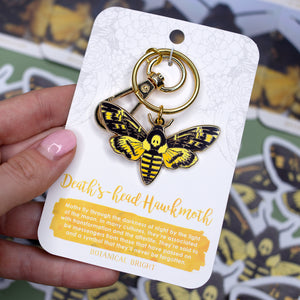 Deaths-head's Hawkmoth Enamel Keychain