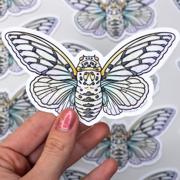 Ghost Cicada Waterproof Vinyl Sticker