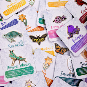Mystery Grab Bags! 10 Water Resistant Stickers + 3 B-Grade Enamel Pins + 1 Keychain