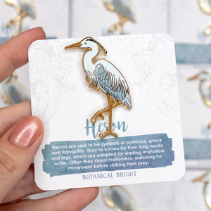 Heron Enamel Pin
