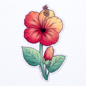 Hibiscus Waterproof Vinyl Sticker