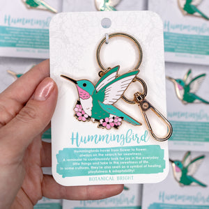 Hummingbird Enamel Keychain