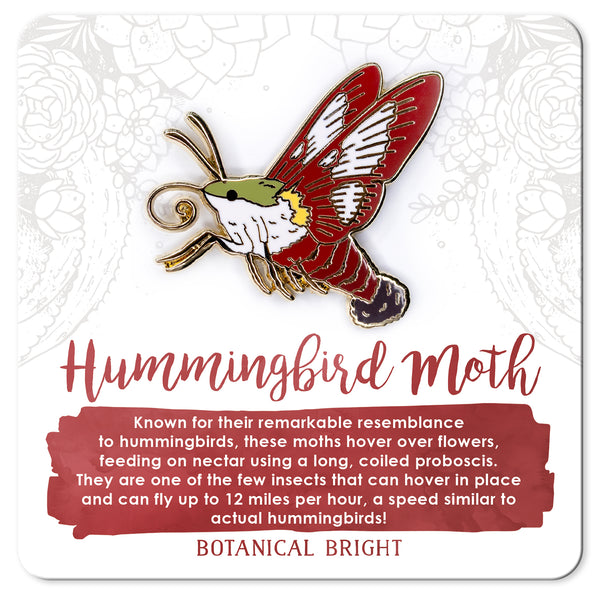Hummingbird Moth Enamel Pin